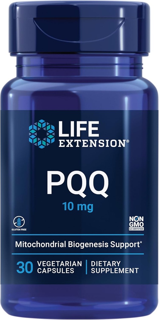 Life Extension PQQ Caps – Pyrroloquinoline Quinone, 10 mg – Promotes The Growth of New Mitochondria, ATP, Energy Support – Gluten-Free, Non-GMO, Vegetarian – 30 Capsules