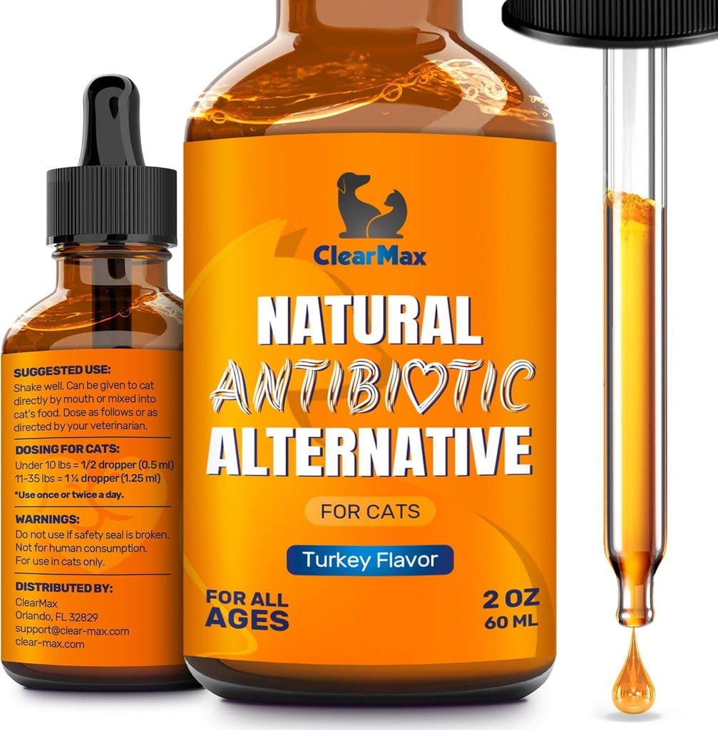 Antibiotikai katės lašai - Сat kvėpavimo takų infekcija gydymas: šaltas, kosulys, ir alergijos - Cat UTI gydymas Turkija skonio - gegužės paramos patarimai ir priedai - Tinkamas visų amžiaus grupių ir veislių - 2 Oz