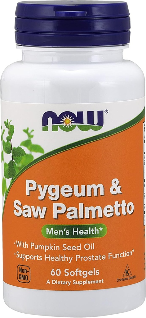 Pygeum & Saw Palmetto ekstraktas, 25 mg / 80 mg, 60 Sgels by Now Foods (pakuotė 2)