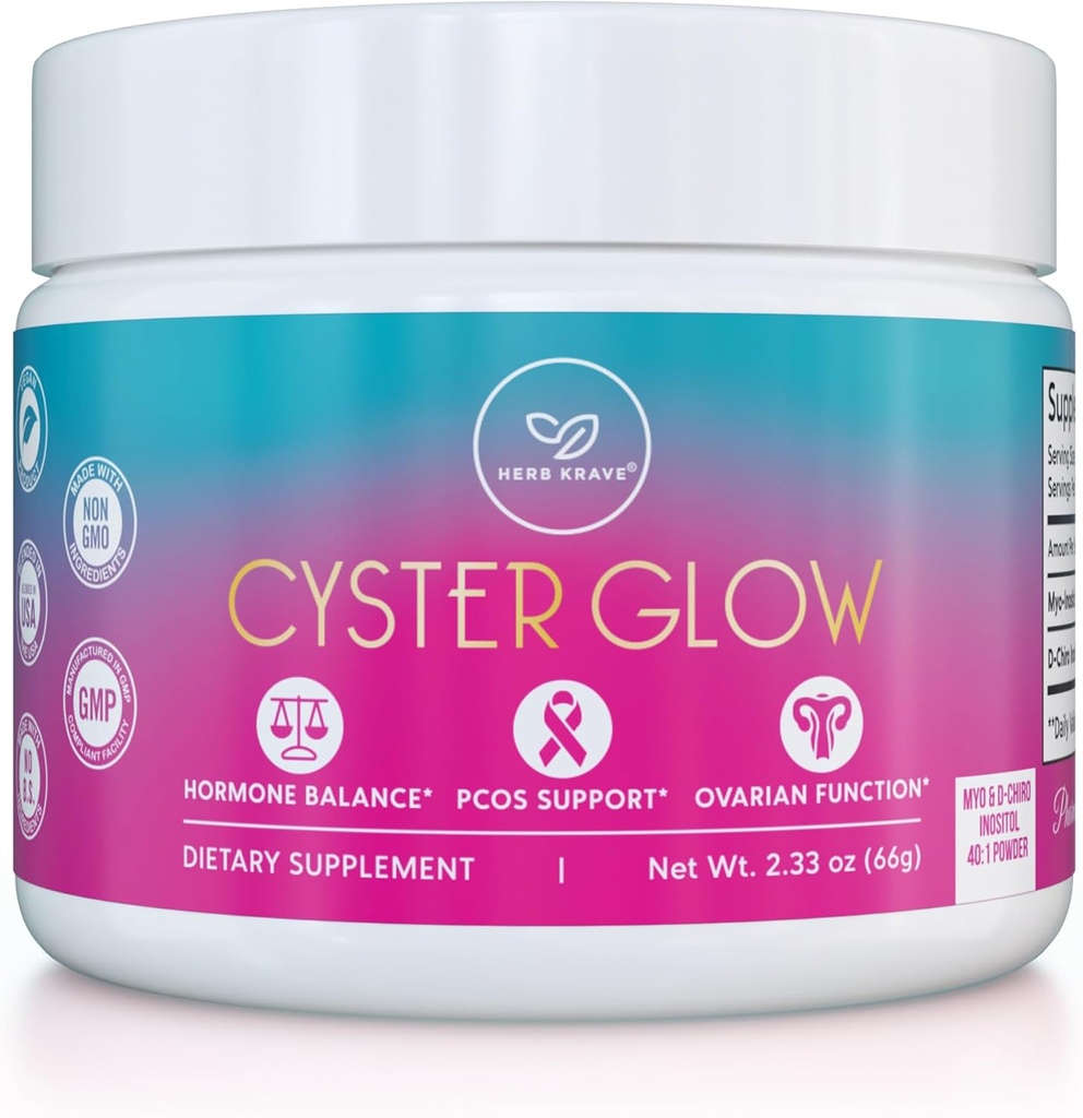 Cisteris Glow Premium Mio- Inozitolis ir D-Chiro Inozitol miltelių PCOS papildas moterims -Ideal 40: 1 Ratio- Hormono balansas, vaisingumas, sveikas kiaušidžių funkcija -vitaminas B8-30 Dienos tiekimas