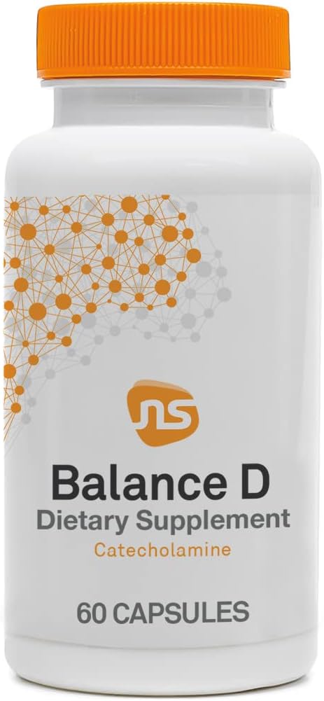 NeuroScience Balance D - Mood Support Supplement for Energy, Focus & Brain Health - Vitamin B6, Folate & More - Aid Dopamine Synthesis for Healthy Craving Control & Cognition (60 Capsules)