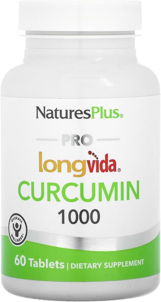 NaturesPlus PRO Longvida Curcumin 1000 mg - 60 Tablets - Promotes Healthy Free Radical Protection - Non-GMO, Vegan & Gluten Free - 60 Servings
