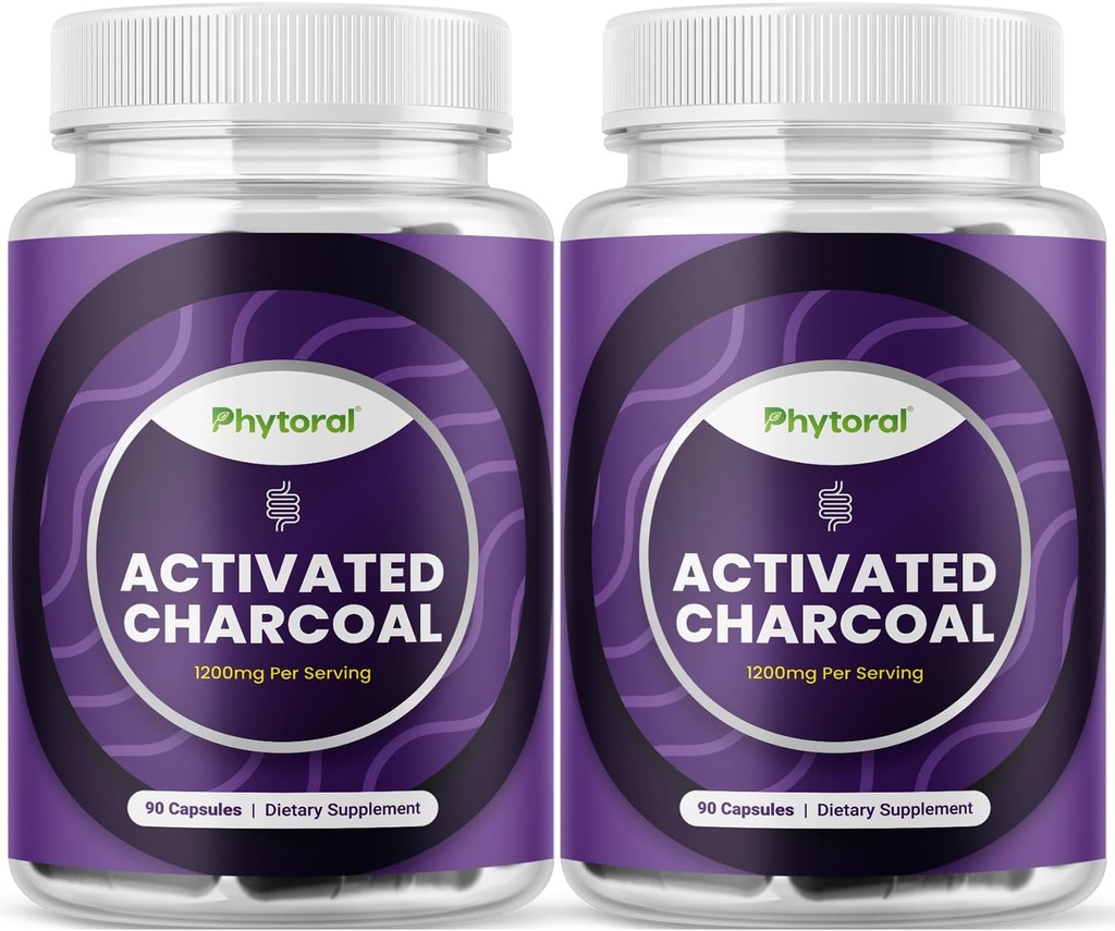 Aktyvintos anglies piliulės Detox & Cleanse - Kokosų kapsulės valymas 1200 mg vienam katijoniniam skylimui - Aktyvus detoksikacijos priedas kūno ir riešutų sveikatai - 90 Count - 2 Pack