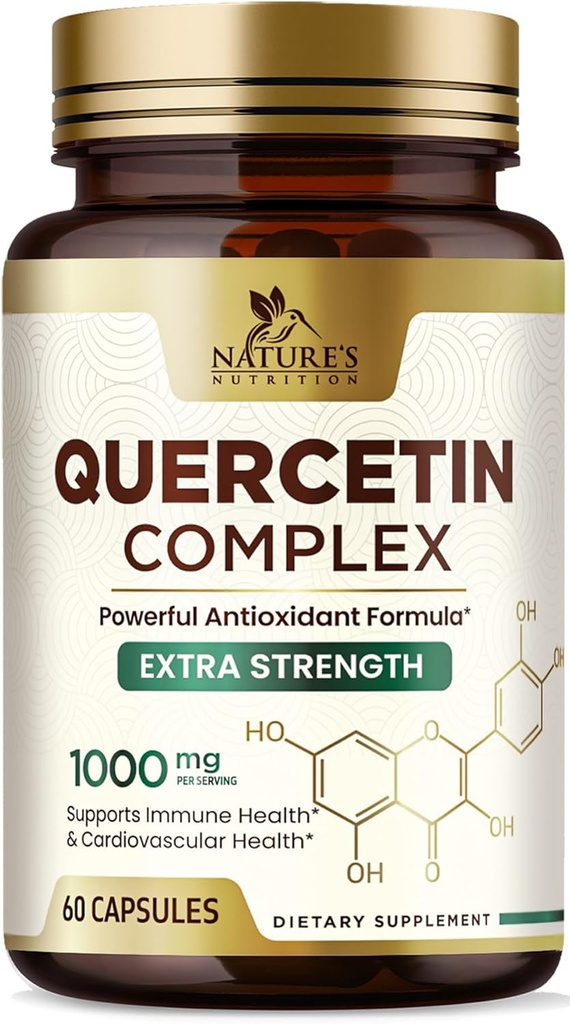 Quercetin Addition 1000mg - Natural, Plant-based Support for Immune, Cellular, Respiratory & Sezonal Change - Extra Force Quercetin Dihydro from Sophora Japonica - 60 Veggie Capsules