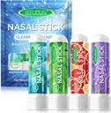 4PCS Nasal Stick, Nasal Inhaler Stick, Inhaler Nasal Stick Sinus Relief & Vertigo Relief, Aromaterapy Inhaler Pagaminta su eteriniais aliejais + mentolis (mėtinės, Tropical, Levender)