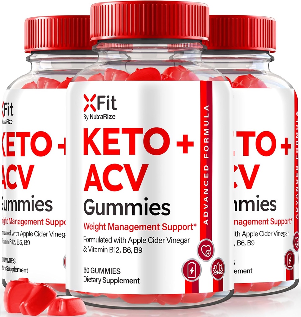 (3 pakuotė) Xfit Keto ACV Gummies, Official Keto + ACV Weight Loss Formulės, All Natural Apple Cider Act 1000MG, X Fit Keto Plus ACV Gummy for Health and Fitness, Xfit ACV Keto Gomitas (180 Gummies)