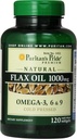 Puritan 's Pride Premium Natural Flax Oil 1000 mg Omega-3, 6 ir 9 šaltas, 120 Softgels