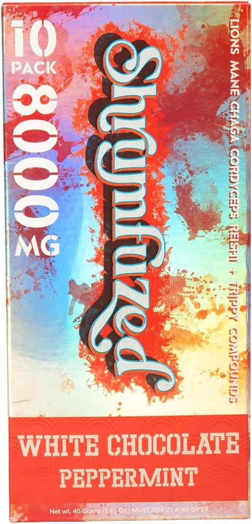 Patentinis Nootropinis Gummy 8000mg - Lion 's Mane, Reishi, Chaga, ir Cordycep Nootropinis trikampis Mushroom Blend (10, Baltasis šokoladas Pipirmėtės)