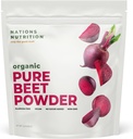 Pure Beet Root Powder Organic - Nitric Oxide Circulation Superfood, Supports Blood Flow & Heart Health - Increase Stamina & Natural Energy, 30+ Servings (1 LB Bag)