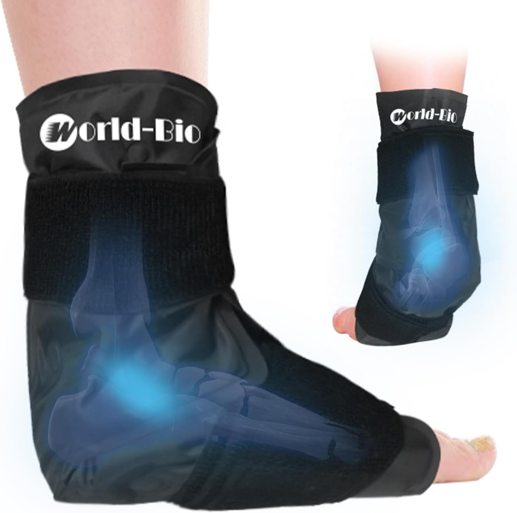 Ankle Ice Pack Wrap for Swelling, Foot Ice Pack Wrap, Repatable Foot Cold Cure Wrap for Ankle, Foot, Heel Pain Relief, Achilles Tendonitis, Plantar Fasciitis