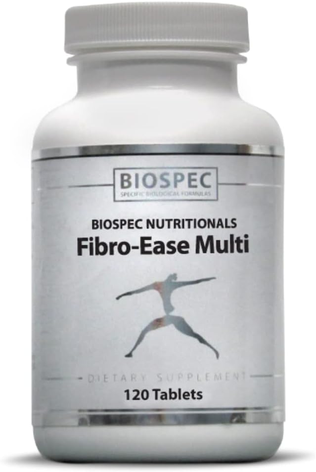 BIOSPEC NUTRITIONALS Fibro- Ease Multi - Sudėtyje yra Eteriniai vitaminai ir mineralai - Parama energijos gamybos ir bendrosios sveikatos (120 kapsulės)