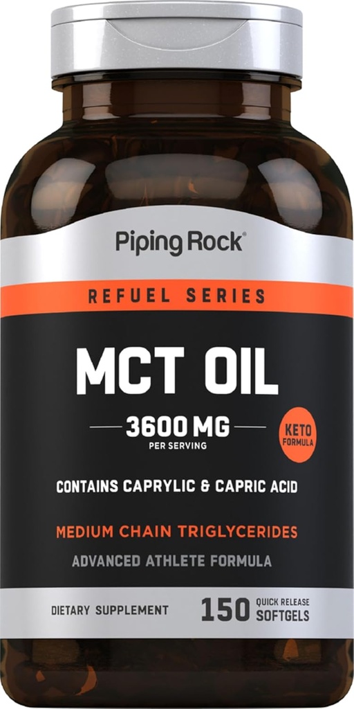 Piping Rock MCT Oil Softgel Capsules maždaug 124; 3600mg