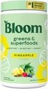 Bloom Nutrition Superfood Green Mill, Digital Enzymes with Probiotics and Prebiotics, Gut Health, Bloating Relief for Women, Chlorella, Green Juice Mix with Beet root pudra, 25 SVG, Pineapple