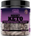 Švarus + Liean Night Keto: Pirma kada nors per naktį Ketogeninis riebalų degiklis & Miego pagalba (angl. BHB Ketones + MCT Oil Extract) + Vitaminai & mineralai (angl. Vitaminai & mineralai) ® 124; 24 HR dieta Miego Great Lose Weight (angl. Pluse Weight) 124; Visi natūralūs & GF (angl. Natural & GF) ® 124; 60 cps