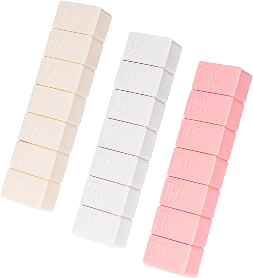 3Pack Weekly Pill Organizatorius, Ypač didelis 7 dienų Pil Lap Kelionės Dienos Pil Box žuvų taukų, Kalcio tablečių papildai ir kitų vitaminų piliulės