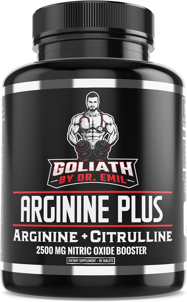 Emil 's ARGININE Plus - L Argininas + L citrulinas - 2500 MG Didelės dozės NO gaidžių tabletės - azoto oksido papildai Vaskuliarams ir širdies sveikatai (Argininas AAKG ir citrulinas Malatas 2: 1)