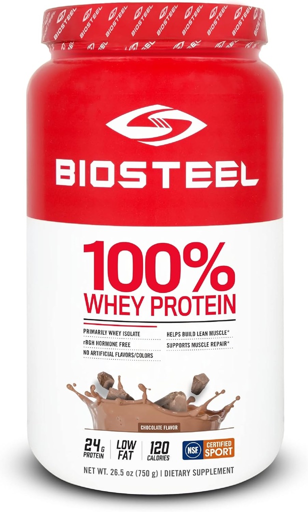BioSteel Sports Šokoladas 100% Išrūgų baltymų miltelių papildas, rBGH Hormone Free & Non-GMO Post Workout Formulės, 25 Servings, 25.5 Ounces Trusted by Pro sportininkai, NSF sportui