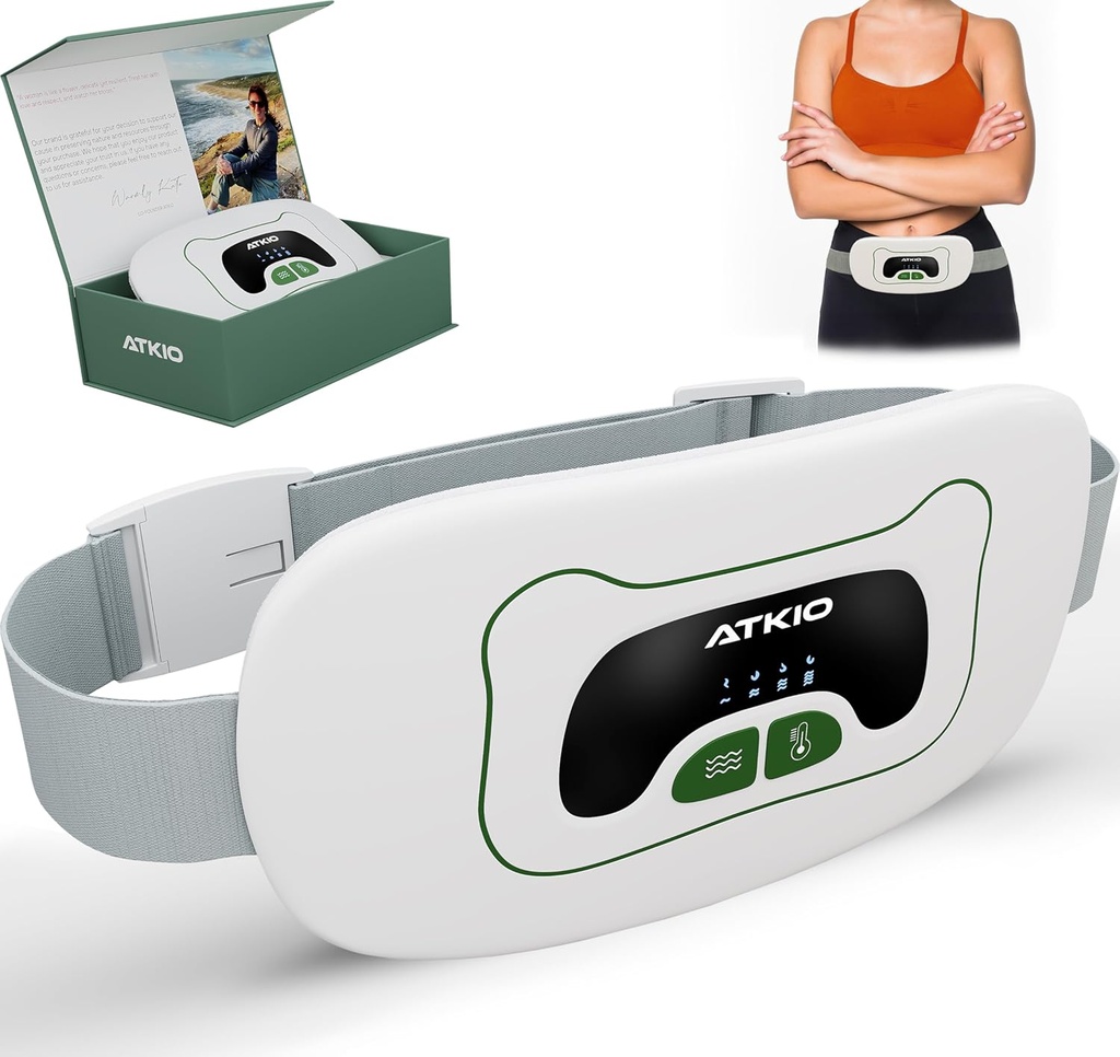 Nešiojamasis šildymo pagalvėlė laikotarpio rampos - Laikotarpis šildymo pagalvėlė rampos - Menstrual Belt Relief Šildymo pagalvės moterims - 6 Šilumos ir masažo režimai - Nugaros skausmo palengvinimo elektros masažas, FSA HSA Reikalavimus