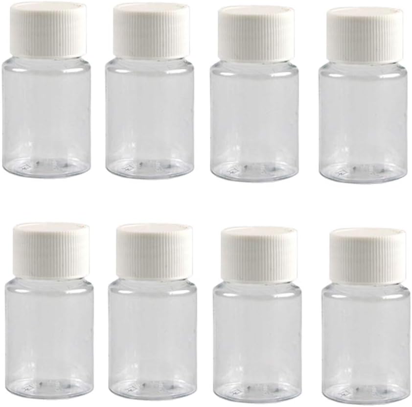 12PCS 30ML 1OZ Skaidrūs tušti plastikiniai buteliai su baltu įsukamu gaubteliu Kietas miltelių kapsulės pilnos tabletės laikiklis Laikymo dėžutė Užpildyti Nešiojamasis Patvarus Konteineris Uždaras Pot kelionės kasdien