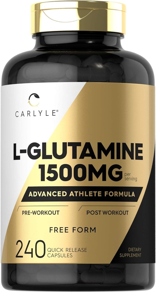 Carlyle L Glutamino kapsulės - 124; 1500mg - 124; 240 grafas - 124; Advanced sporte Formulė - 124; parengiamoji ir baigiamoji dirbtuvės - 124; ne GMO, Gluten - laisvas priedas