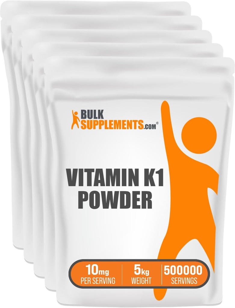 BulkSupples.com Vitaminas K1 Milteliai - Vitaminas K1 Kaulų ir širdies sveikatos palaikymui - Gluten Free, 10 mg vienam serviniam, 1kg (2,2 lbs) (pakuotė 1)