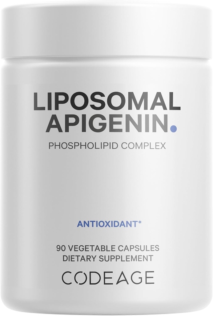 Codeage Liposomal Apigenin Addition, 3- month Supply, Daily Flavonoid Chamomile Extract, Liposomal Fosfolipid Complex, Non- GMO Saulėgrąžų aliejus, Fosfatidilcholinas Vegan Blend, Gluten- Free, 90 Count