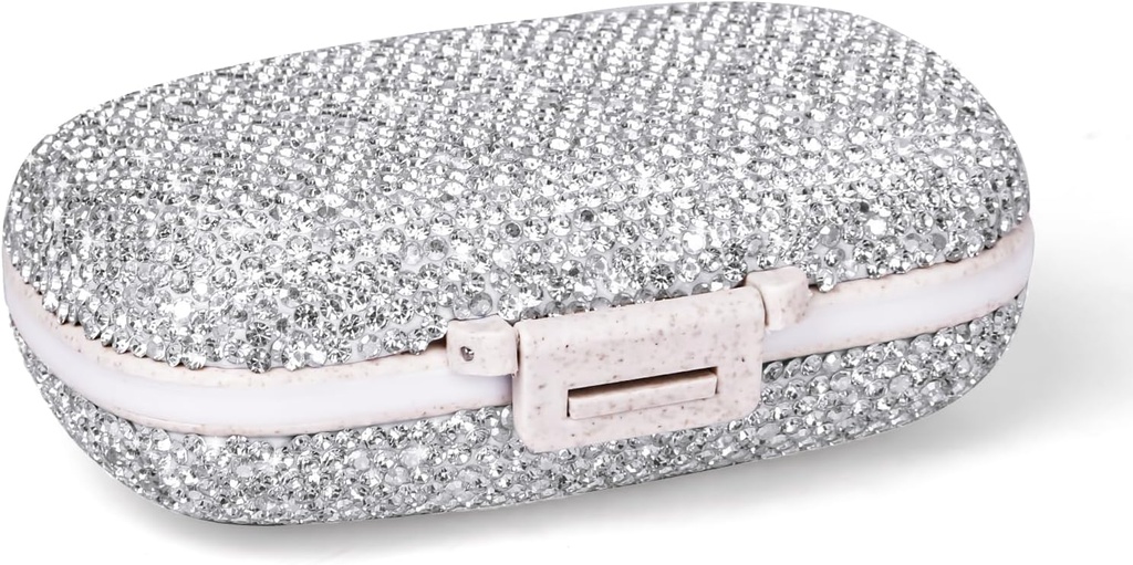 1Pack Travel Pill Organizatorius, 8 skyriai Nešiojamų pilių dėklas, Mažas pilys Dėžutė Pocket Išvaloma Nešiojama Medicina Vitaminas konteineris (Spinding Silver)