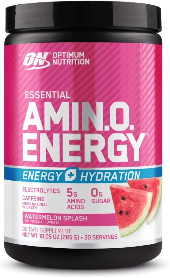 Optimum Nutrition Amino energijos miltelių Plus Focus, su BCAA, Electrolytes, ir kofeinas, Watermelon, 30 Paslaugos (Packaging May Vary)