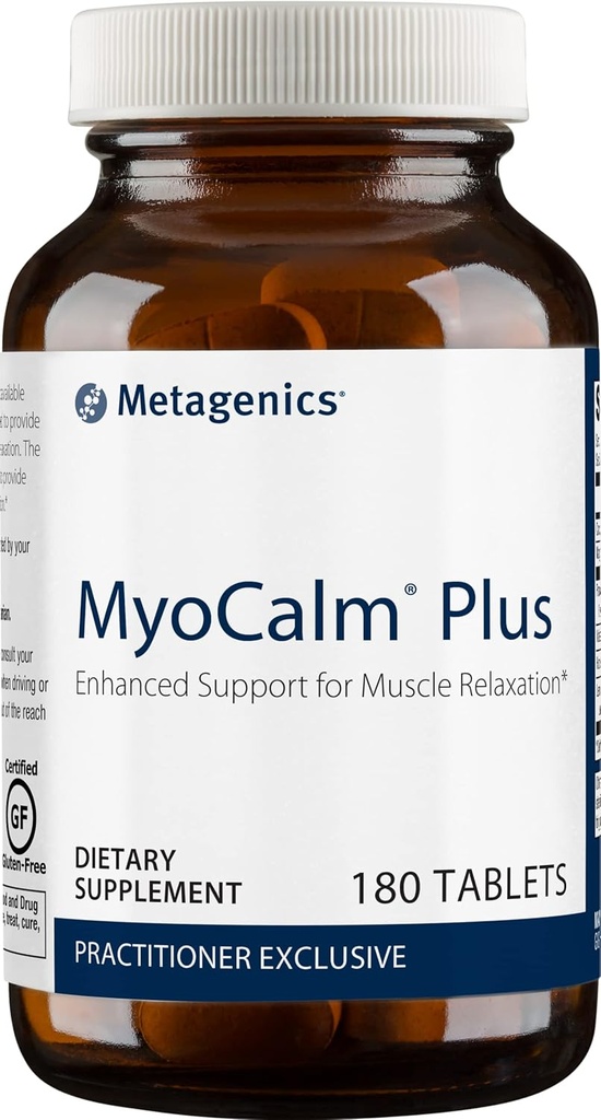 Metagenics MyoCalm Plus - Muscle Relaxation & Stress Support with Passionflower, Valerian, Lemon Balm, Magnesium & Calcium - Supports Sleep Quality - Non-GMO, Gluten-Free, Vegetarian - 180 Tablets