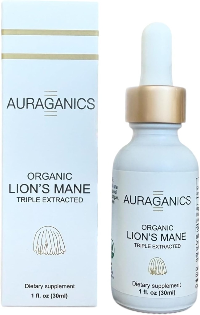 Organiniai Triple išplėstos Lion 's Mane Mushroom Fruiting Body Tincture ® 124; JAV Auginimas ir sertifikuoti ekologiškas 124; Naudojimas Focus, Atmintis ir psichikos aiškumas ® 124; 1 mėnesį tiekimas ® 124; Cinamono skonis