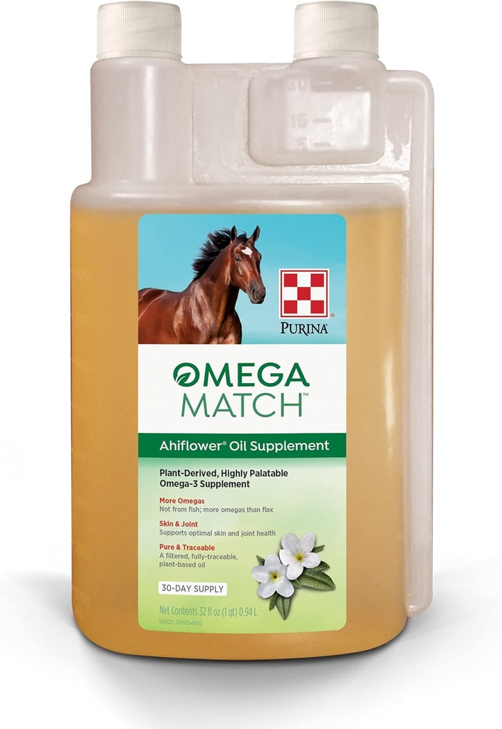 Purina ® 124; Omega Match Ahiflower Oil Horse Addition ® 124; 32 Ounce (32 OZ) butelis