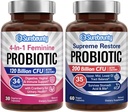 Probiotinis triušis, 4- in-1 moteriškas probiotinis (30ct) & Aukščiausiasis atkurti probiotinis (60ct), 2 paketai, Spanguolių makšties parama, GI Tract Balance, Vegan, Ne pieno