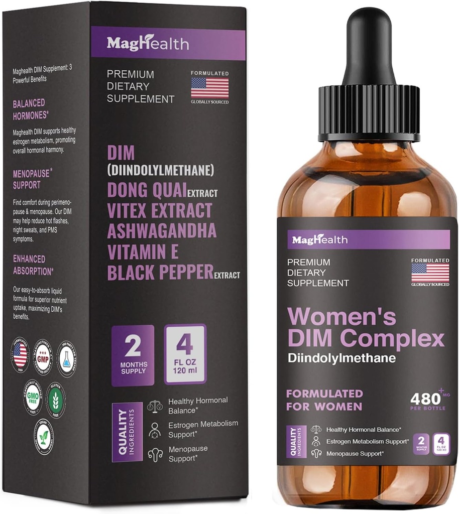 DIM supplement124; su Ashwagandha, Dong Quai, Vitex Ekstraktai, 200 mg Diindolilmetanas - Hormonų balansas, Menopauzės papildai - PMS & Antioksidantas parama - Vyrai ir moterys