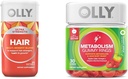 OLLY Ultra stiprumo plaukų minkštikliai, Palaiko plaukų sveikatą, Biotinas, Keratinas & Metabolizmas Gummy Žiedai, Apple Cider Actas, Vitaminas B12, Chromas