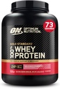 Optimum Nutrition Gold Standard 100% Išrūgų baltymų milteliai, Skanūs braškių, 5 Pound (Pakavimo gegužės Vary)
