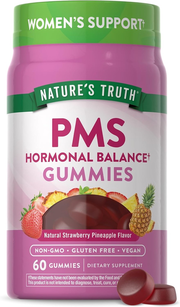 Nature's Truth PMS Hormonal Balance Support Gummies for Women | 60 Count | Vegan, Non-GMO & Gluten Free Supplement