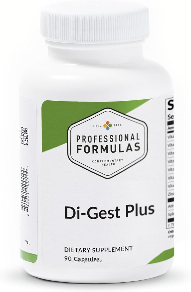 Profesionalus formulės Di- Gest Plus - Betaine, L- Glutamo rūgštis, Pancreatine, Papainas ir Pepsin sveikas Digestion, Maistinė Absorbcija, ir gut Lining - Hipoalergic, Gluten Free, 90 kapsulės