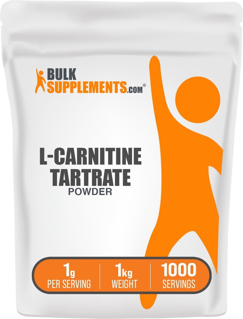 BulkSupplemen.com L- karnitino tartrato milteliai - aminorūgščių milteliai, karnitino papildas - Neflavored & Gluten Free, 1g per Serving, 1kg (2,2 lbs) (pakuotė po 1)