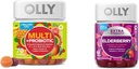 OLLY Suaugusiųjų Multivitaminų Gummy su Probiotikai, 1 Milijonas CFU, 70 Count ir aukščiausios stiprumo Elderberry Gummies, Imuninė parama, 450mg, 60 Count