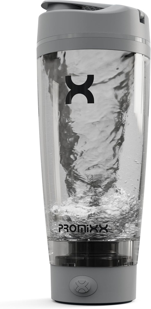 Promixx PRO Shaker Butelis Naujas leidimas - įkraunamas, Galingas Lygus baltymų Shakes - apima papildas saugykla, BPA Free, 20oz taurė, Cool Pilka