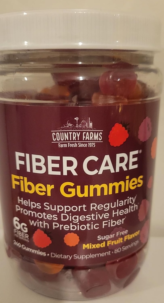 COUNTR Farm Fiber Gummies Sugar Free G6 Fiber PER Perduodama mišrių vaisių skonio 240 CT