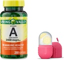 Spring Valley Vitamin A Softgels, 2400 mcg, 250 Count, and Gift Ice Roller for Face