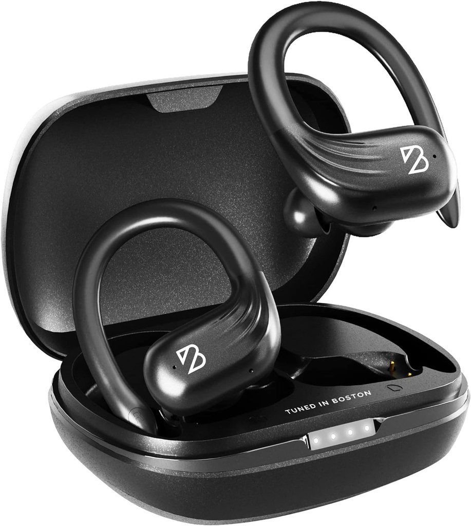 Back Bay Audio Runner 60 Belaidis earbudai, 80 Valandų ilgas baterinis gyvenimas per Ausų su EarHooks, Wrap Aarphone Belaidis Bluetooth Earbuds su Microphone, Ausų ausinės