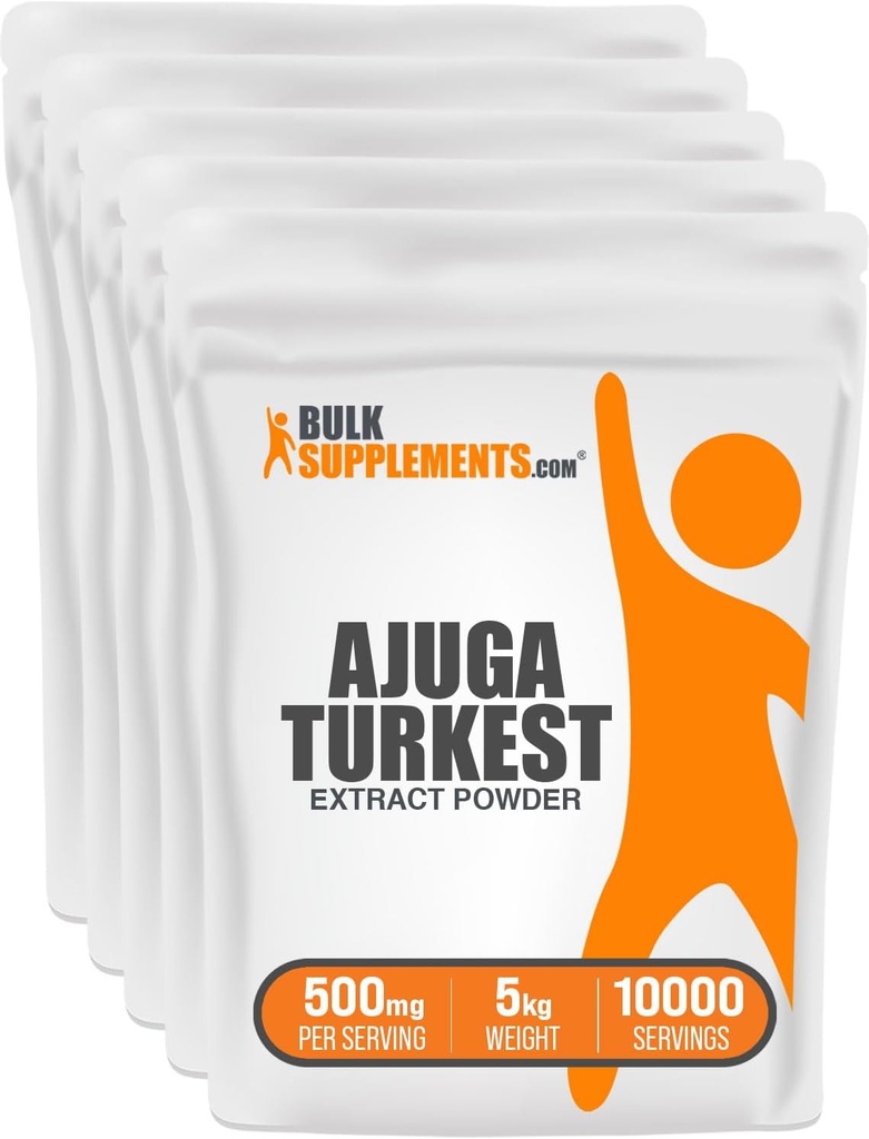 BulkSupples.com Ajuga Turkest ekstraktas Milteliai - Žolinių papildas milteliai, Ajuga 500mg - Pure & Gluten Free, 500mg per Serving, 5kg (11 lbs) (Pakuotėje po 5)