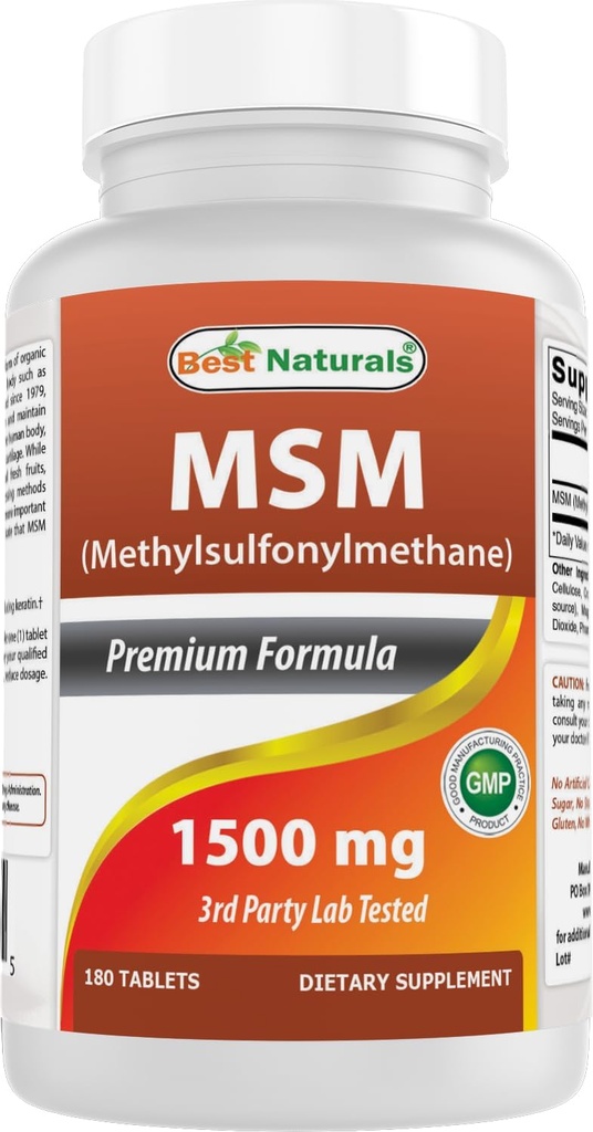 Best Naturals MSM 1500 mg 180 tablečių