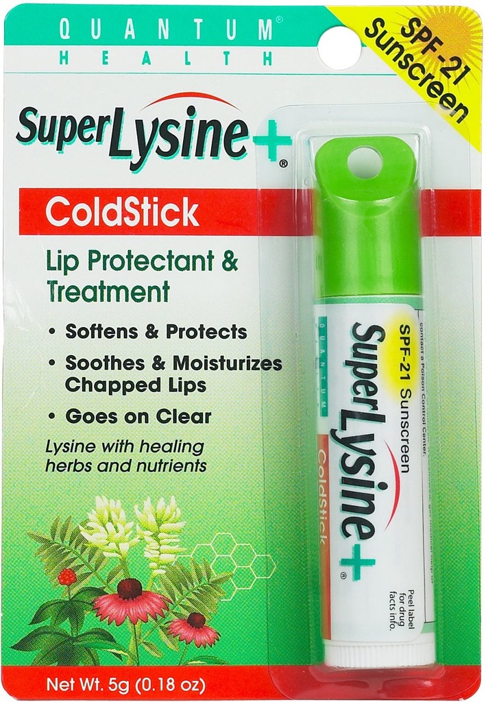 Kvantinė Super lizinas ir šaltojo Stick Tube Lūpų Protector ir šalto Sore gydymas - 0.18 oz