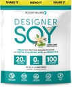 Designer Wellness, Soy Isolate proteino milteliai su biotinu, hialurono rūgštimi ir prebiotikais, Vegan, 0 Cukrus, ne GMO, Angel Cake Vanilla, 1,87 lb