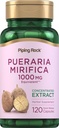 Piping Rock Pueraria Miriffica Capsules ® 124; 1000mg ® 124; 120 Lygtys ® 124; Herb Extract Addition ® 124; Gluten Free, Non- GMO