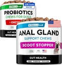 Probiotikai + Anal Gland Support Šunys Bundle - Digiminiai fermentai ir prebiotikai - Alergija, Viduriavimas, Vidurių užkietėjimas & Scoot gydymas - Pluošto papildas Digestion, Gut Health & Imunitetas - Pagaminta JAV