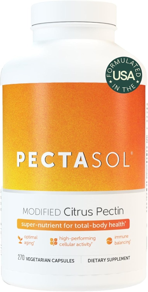 PectaSol Modified Citrus Petin - 270 Capsules - Total-Body Health Addition for Support the Heart, Immune System, Response Response & Health Aging + Išlaikyti sveiką Galectin-3 lygį